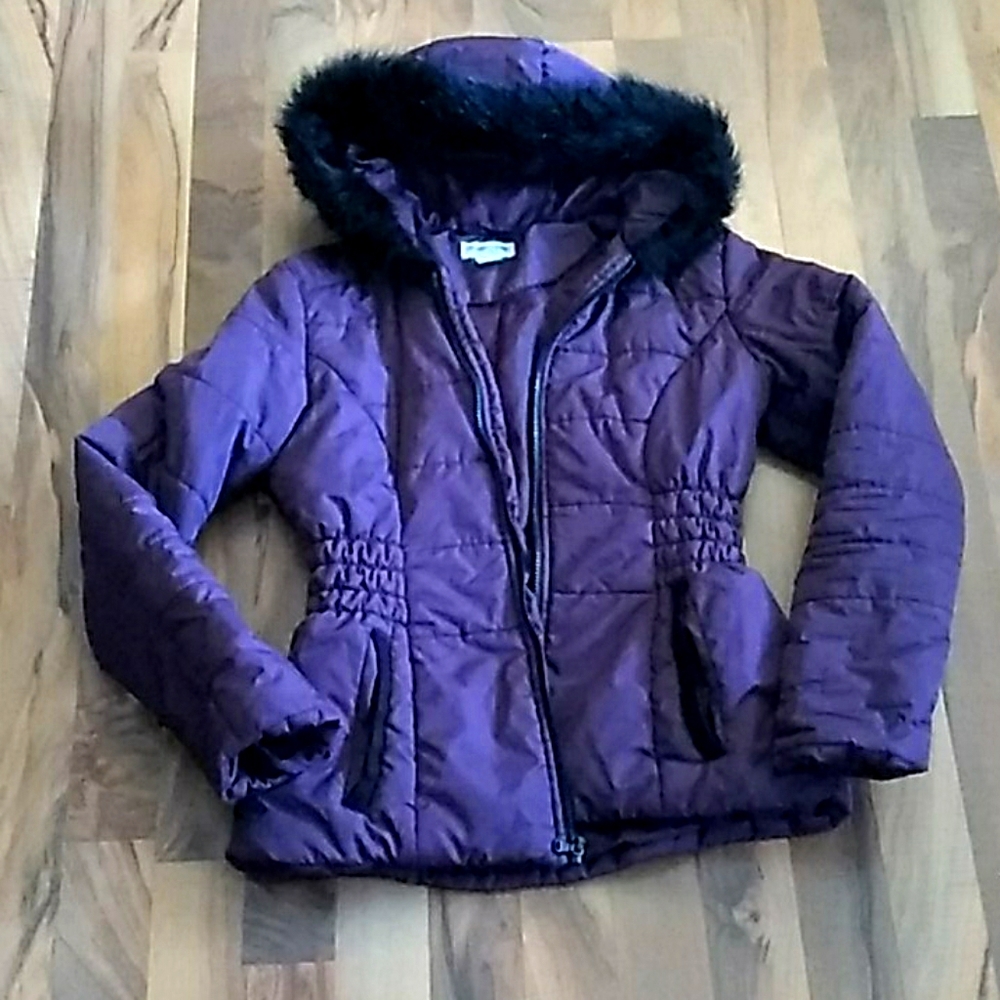 Purple puffer jacket